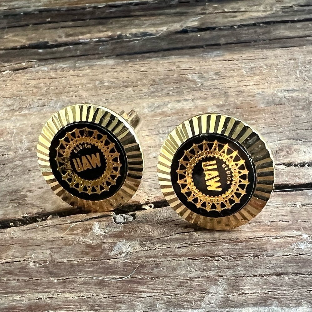 UAW Gold and Black Emblem Cufflinks